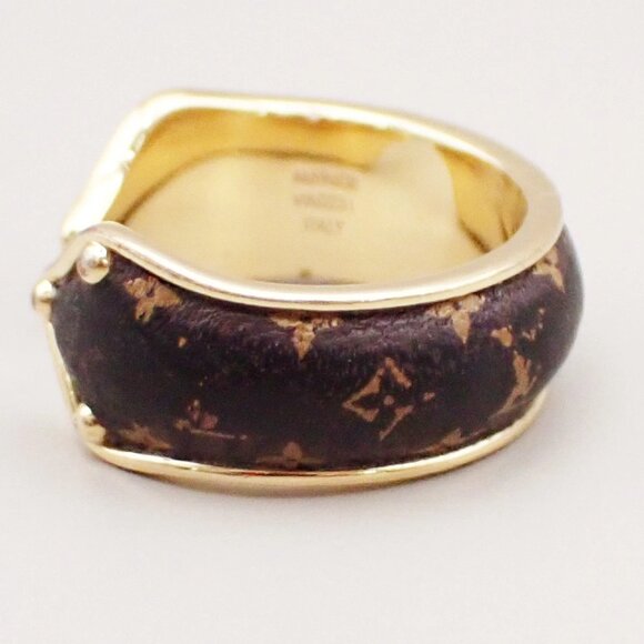 LOUIS VUITTON Sweet Dream Ring Size L Monogram Leather Gold Brown 188-082125 - Picture 4 of 9